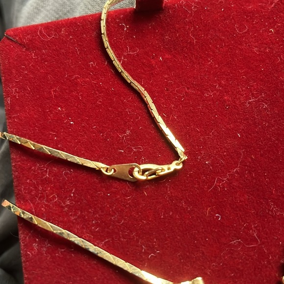 Art Deco Empire Style Gold tone Necklace + Bonus Vintage Rhinestone Geometric - Picture 7 of 7